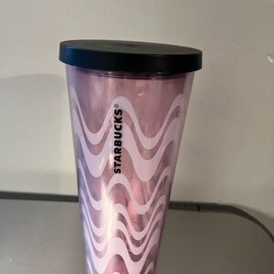 Starbucks Iridescent Pink Tumbler with Black Lid